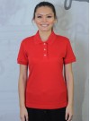 Polo Yaka Regular Fit Kadın Premium T-Shirt Kırmızı