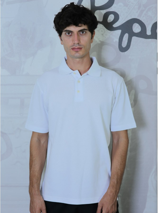 Polo Yaka Regular Fit Erkek Pike T-Shirt Beyaz