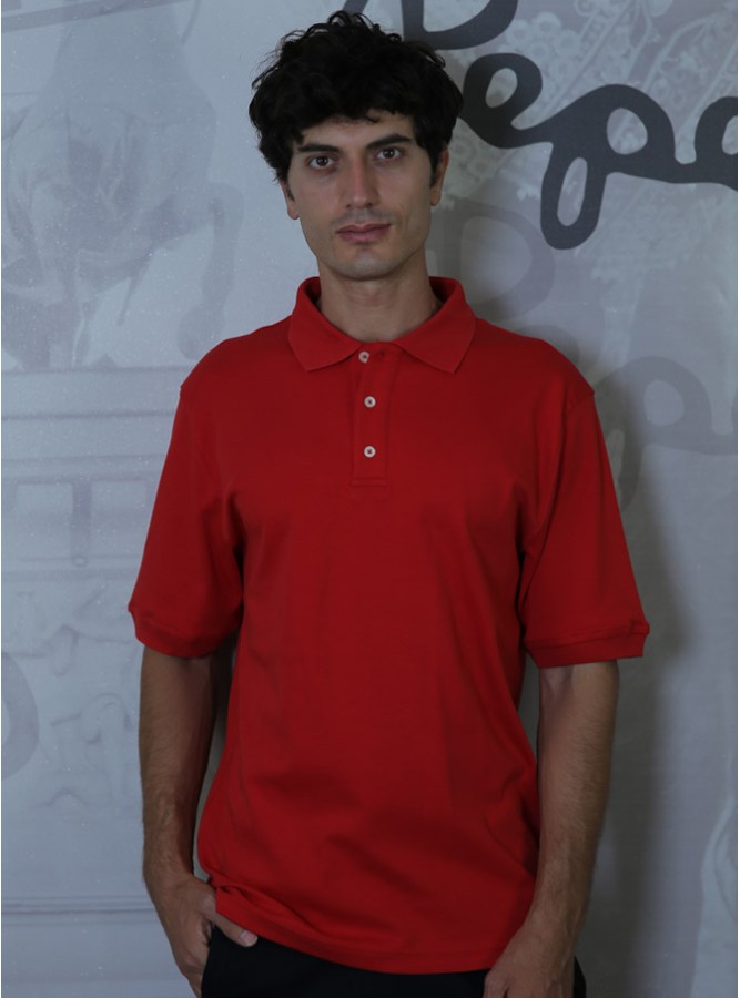 Polo Yaka Regular Fit Erkek Premium T-Shirt Kırmızı