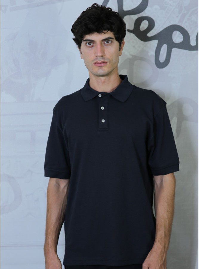 Polo Yaka Regular Fit Erkek Premium T-Shirt Lacivert