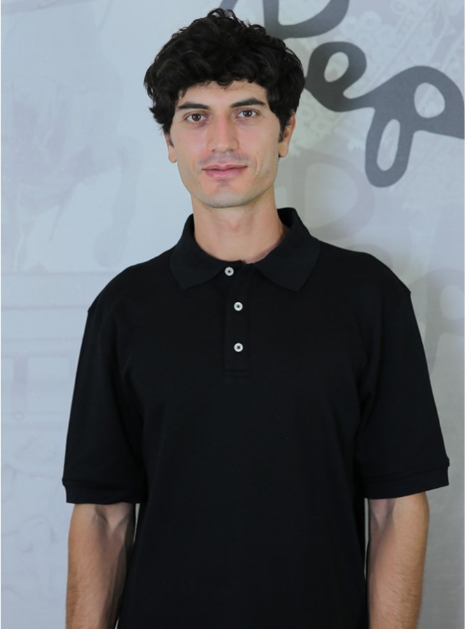 Polo Yaka Regular Fit Erkek Premium T-Shirt Siyah
